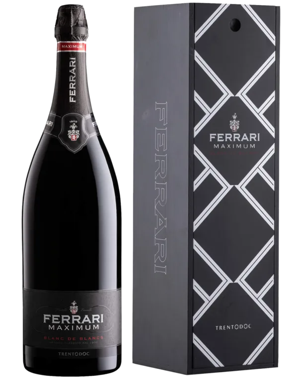 Ferrari Maximum Blanc De Blancs Jeroboam con cofanetto di legno