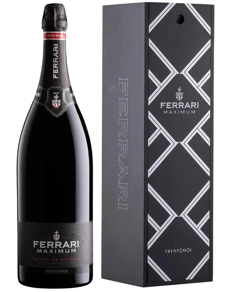 Ferrari Maximum Blanc De Blancs Jeroboam con cofanetto di legno