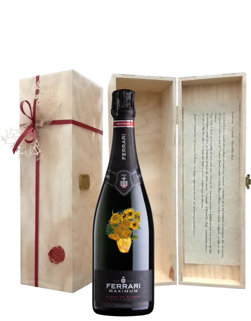 Ferrari Maximum Blanc De Blancs Vaso con Dodici Girasoli