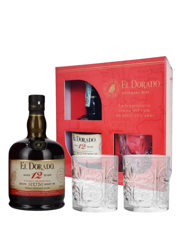El Dorado 12 con bicchieri